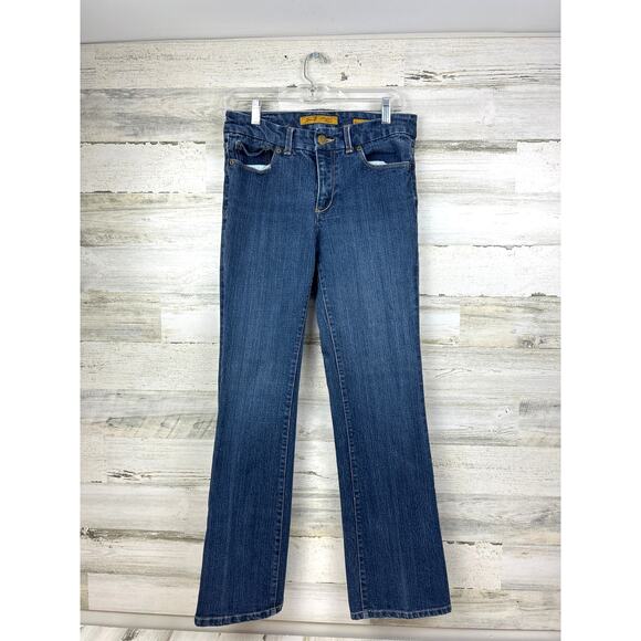 Seven7 Women’s 6 Bootcut Blue Jeans Western Style Zip Denim Embrodered - Picture 1 of 6